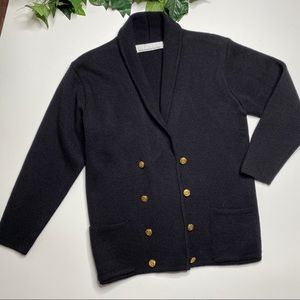 Bramble Lane Black Double Grandpa  Box Cardigan